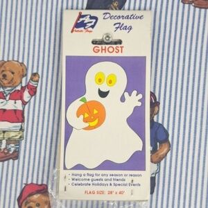 Vintage 1994 ghost & jack o lantern halloween decorative flag yard banner